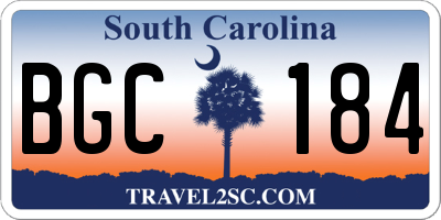 SC license plate BGC184