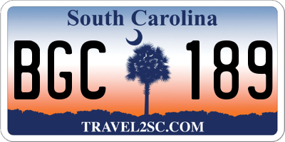 SC license plate BGC189