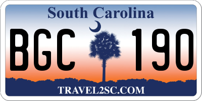 SC license plate BGC190