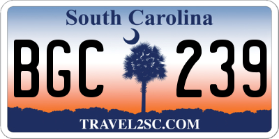 SC license plate BGC239