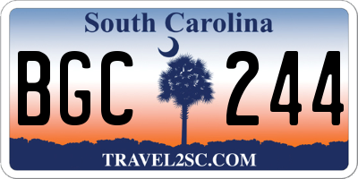SC license plate BGC244
