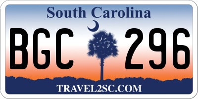 SC license plate BGC296