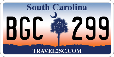 SC license plate BGC299