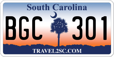 SC license plate BGC301