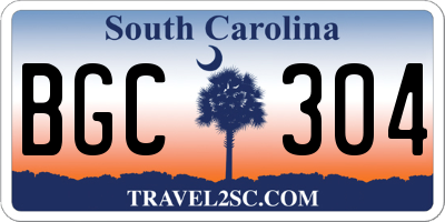 SC license plate BGC304