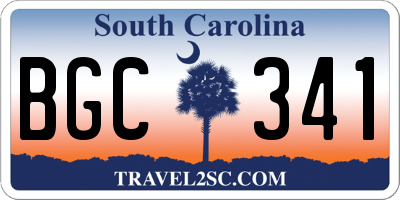 SC license plate BGC341