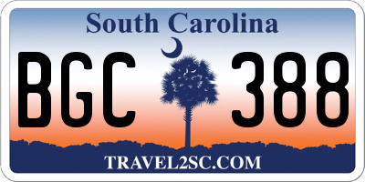 SC license plate BGC388