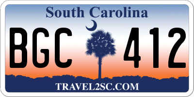 SC license plate BGC412