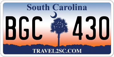 SC license plate BGC430