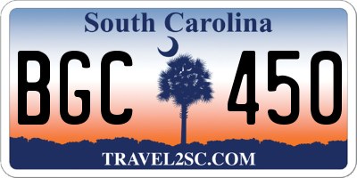 SC license plate BGC450