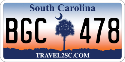SC license plate BGC478