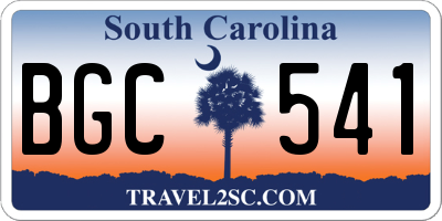 SC license plate BGC541