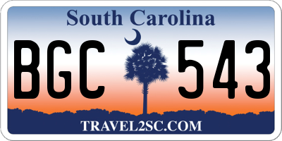 SC license plate BGC543