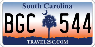 SC license plate BGC544