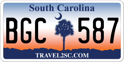 SC license plate BGC587