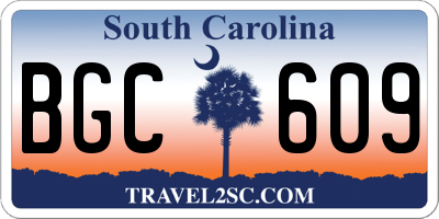 SC license plate BGC609