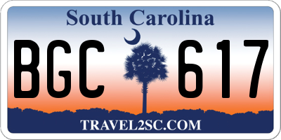 SC license plate BGC617
