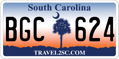 SC license plate BGC624