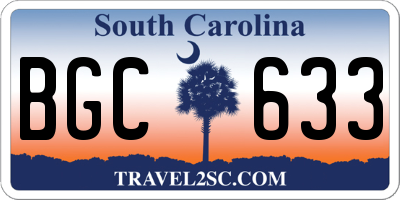 SC license plate BGC633