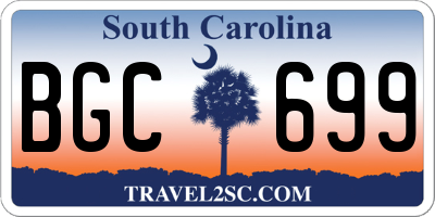 SC license plate BGC699