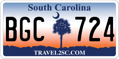 SC license plate BGC724