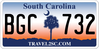 SC license plate BGC732