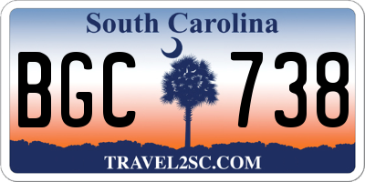 SC license plate BGC738