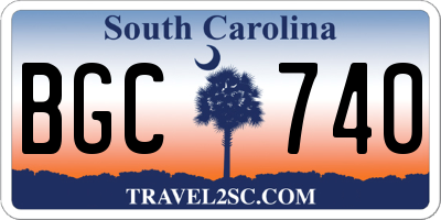 SC license plate BGC740
