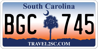 SC license plate BGC745