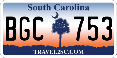 SC license plate BGC753