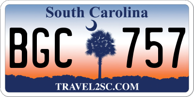 SC license plate BGC757