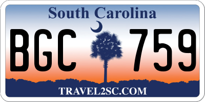 SC license plate BGC759
