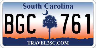 SC license plate BGC761