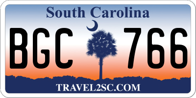 SC license plate BGC766