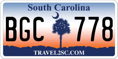 SC license plate BGC778