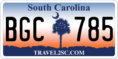 SC license plate BGC785