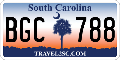 SC license plate BGC788