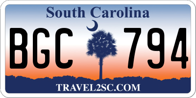 SC license plate BGC794