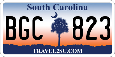 SC license plate BGC823