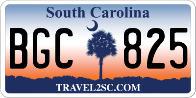 SC license plate BGC825