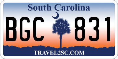 SC license plate BGC831