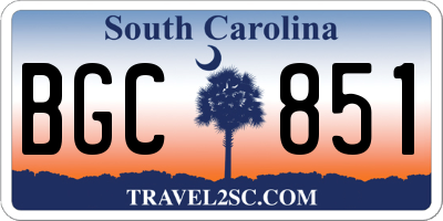 SC license plate BGC851