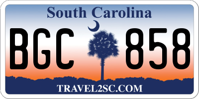 SC license plate BGC858