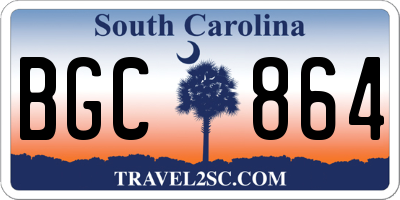 SC license plate BGC864