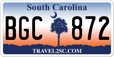 SC license plate BGC872