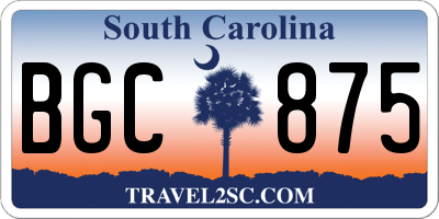 SC license plate BGC875
