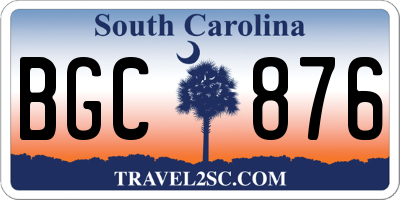 SC license plate BGC876