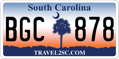 SC license plate BGC878