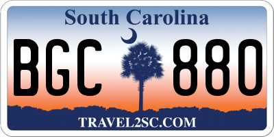 SC license plate BGC880