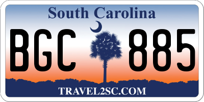 SC license plate BGC885